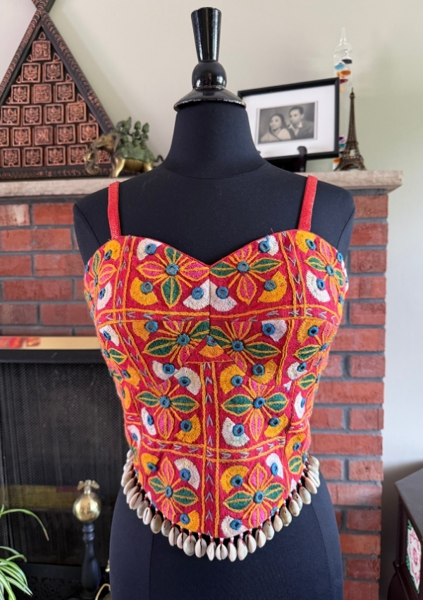 Tomato Red Kutchi Navratri Corset
